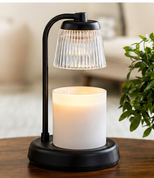 Fluted Glass Candle Warmer Lamp